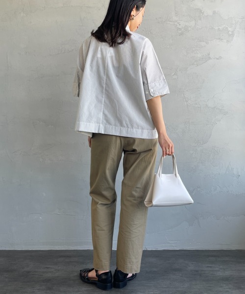 DANTON（ダントン）の「[DANTON/ダントン] T/Cポプリン ショートスリーブワークシャツ（シャツ/ブラウス・レディース・ホワイト/グリーン/ネイビー/ライトベージュ/ブルー・38）」の16枚目の写真