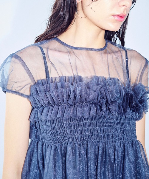 ELLEgirl（エルガール）の「チュールフリルパフチュニック【ELLEgirl/エル ガール】（その他トップス・レディース・ピンク/アイボリー/チャコールグレー・FREE）」の21枚目の写真