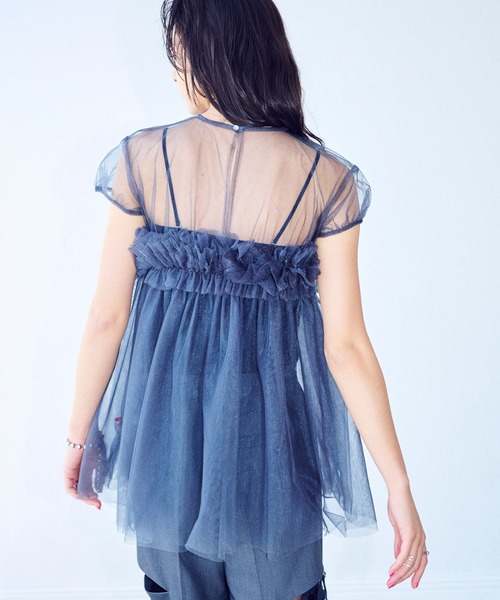 ELLEgirl（エルガール）の「チュールフリルパフチュニック【ELLEgirl/エル ガール】（その他トップス・レディース・ピンク/アイボリー/チャコールグレー・FREE）」の16枚目の写真