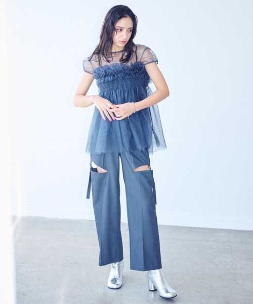 ELLEgirl（エルガール）の「チュールフリルパフチュニック【ELLEgirl/エル ガール】（その他トップス・レディース・ピンク/アイボリー/チャコールグレー・FREE）」の19枚目の写真