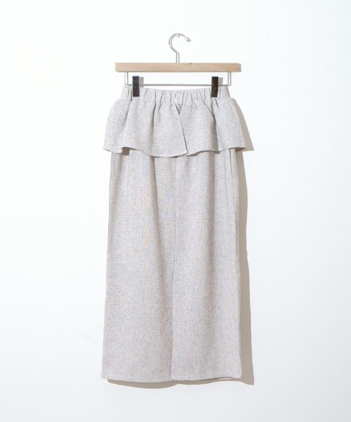 flower（フラワー）の「ペプラムスカート（スカート・レディース・ベージュ/ホワイト・FREE）」の14枚目の写真