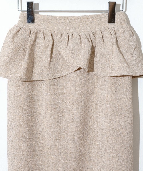 flower（フラワー）の「ペプラムスカート（スカート・レディース・ベージュ/ホワイト・FREE）」の10枚目の写真