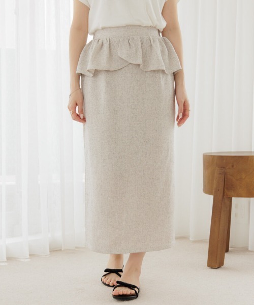 flower（フラワー）の「ペプラムスカート（スカート・レディース・ベージュ/ホワイト・FREE）」の20枚目の写真
