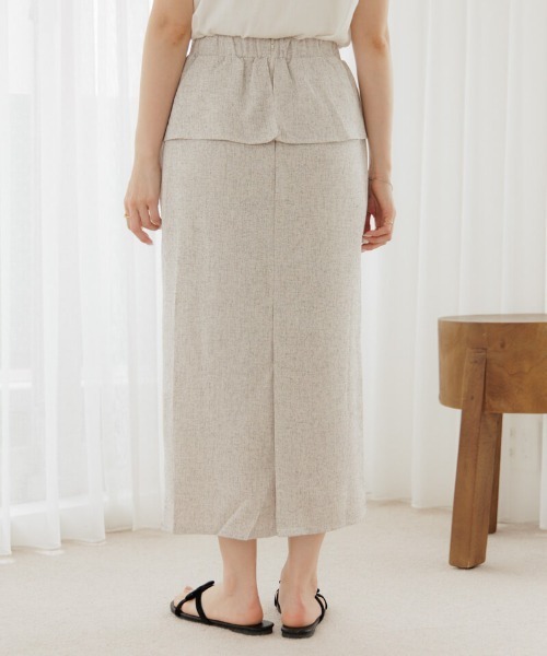 flower（フラワー）の「ペプラムスカート（スカート・レディース・ベージュ/ホワイト・FREE）」の22枚目の写真