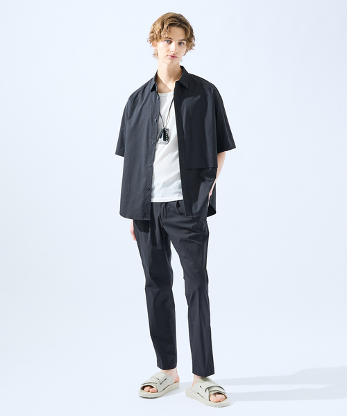 AH ABAHOUSE(エーエイチアバハウス)の「【AH ABAHOUSE / セットアップ対応】撥水 ストレッチ 半袖シャツ(シャツ/ブラウス・メンズ・グレイッシュブルー/チャコールグレー/グレイッシュベージュ/ブラック/カーキ/ライトグレー・46/48)」の7枚目の写真