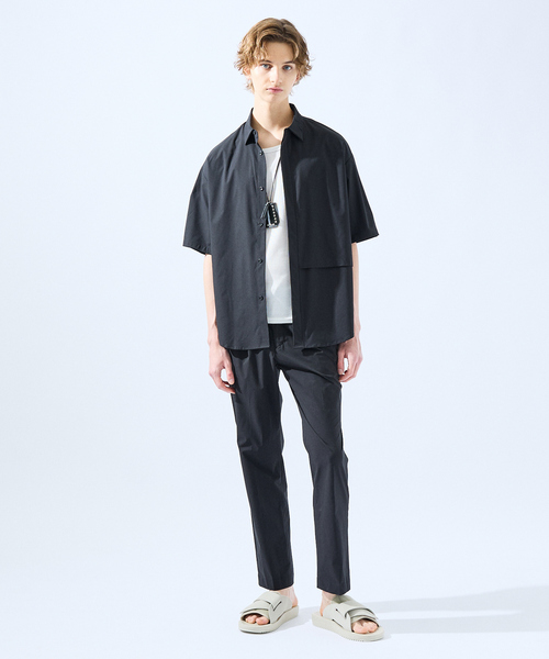 AH ABAHOUSE(エーエイチアバハウス)の「【AH ABAHOUSE / セットアップ対応】撥水 ストレッチ 半袖シャツ(シャツ/ブラウス・メンズ・グレイッシュブルー/チャコールグレー/グレイッシュベージュ/ブラック/カーキ/ライトグレー・46/48)」の17枚目の写真