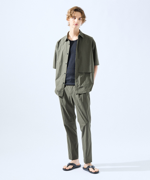 AH ABAHOUSE(エーエイチアバハウス)の「【AH ABAHOUSE / セットアップ対応】撥水 ストレッチ 半袖シャツ(シャツ/ブラウス・メンズ・グレイッシュブルー/チャコールグレー/グレイッシュベージュ/ブラック/カーキ/ライトグレー・46/48)」の21枚目の写真