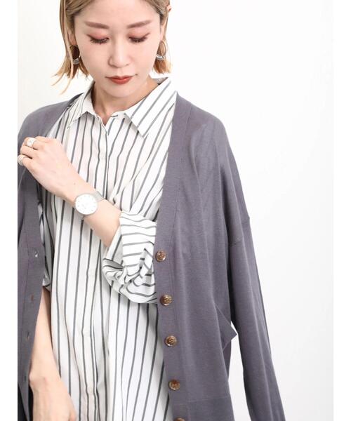 Samansa Mos2 blue(サマンサモスモスブルー)の「【接触冷感】マルチスタイルカーディガン(カーディガン/ボレロ・レディース・ブラック/オレンジ/グリーン/ライトベージュ/グレー/ブルー/オフホワイト・L/M)」の4枚目の写真