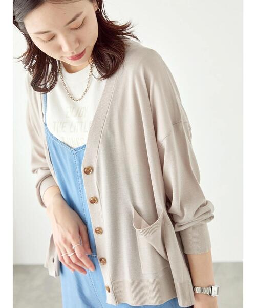 Samansa Mos2 blue(サマンサモスモスブルー)の「【接触冷感】マルチスタイルカーディガン(カーディガン/ボレロ・レディース・ブラック/オレンジ/グリーン/ライトベージュ/グレー/ブルー/オフホワイト・L/M)」の5枚目の写真