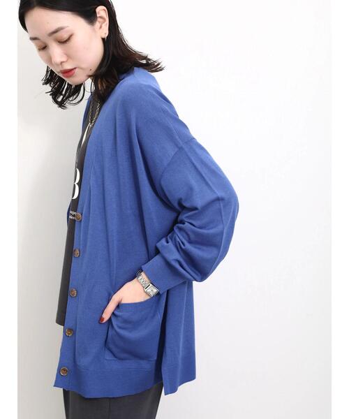 Samansa Mos2 blue(サマンサモスモスブルー)の「【接触冷感】マルチスタイルカーディガン(カーディガン/ボレロ・レディース・ブラック/オレンジ/グリーン/ライトベージュ/グレー/ブルー/オフホワイト・L/M)」の6枚目の写真