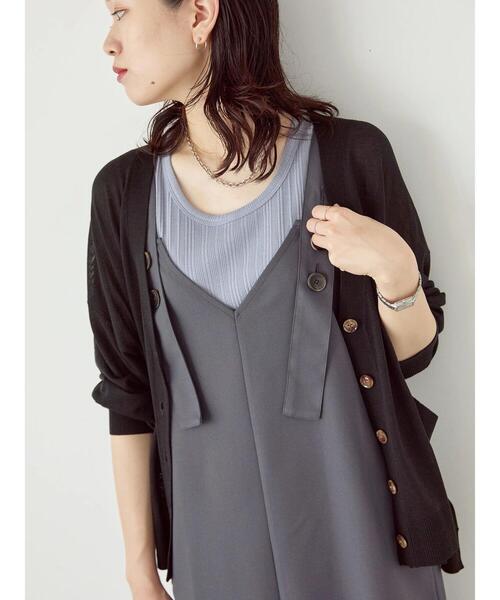 Samansa Mos2 blue(サマンサモスモスブルー)の「【接触冷感】マルチスタイルカーディガン(カーディガン/ボレロ・レディース・ブラック/オレンジ/グリーン/ライトベージュ/グレー/ブルー/オフホワイト・L/M)」の3枚目の写真