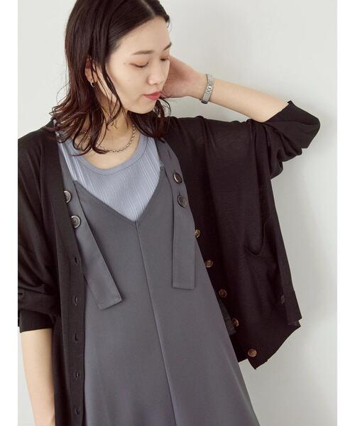 Samansa Mos2 blue(サマンサモスモスブルー)の「【接触冷感】マルチスタイルカーディガン(カーディガン/ボレロ・レディース・ブラック/オレンジ/グリーン/ライトベージュ/グレー/ブルー/オフホワイト・L/M)」の12枚目の写真