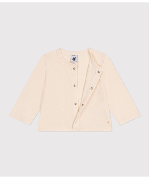 PETIT BATEAU（プチバトー）の「１ｘ１コットンカーディガン（カーディガン/ボレロ・キッズ・ホワイト/ピンク/ネイビー・12MONTH/18MONTH/24MONTH/36MONTH）」の7枚目の写真