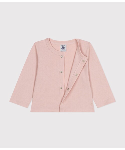 PETIT BATEAU（プチバトー）の「１ｘ１コットンカーディガン（カーディガン/ボレロ・キッズ・ホワイト/ピンク/ネイビー・12MONTH/18MONTH/24MONTH/36MONTH）」の10枚目の写真