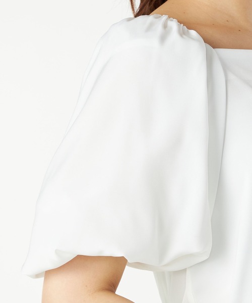 LAISSE PASSE（レッセパッセ）の「バルーンスリーブペプラムブラウス（シャツ/ブラウス・レディース・ブラック/アイボリー/ミント・MEDIUM）」の11枚目の写真