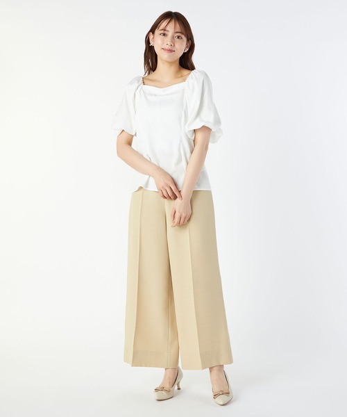 LAISSE PASSE（レッセパッセ）の「バルーンスリーブペプラムブラウス（シャツ/ブラウス・レディース・ブラック/アイボリー/ミント・MEDIUM）」の13枚目の写真