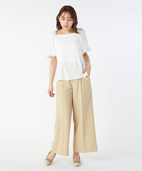 LAISSE PASSE（レッセパッセ）の「バルーンスリーブペプラムブラウス（シャツ/ブラウス・レディース・ブラック/アイボリー/ミント・MEDIUM）」の14枚目の写真