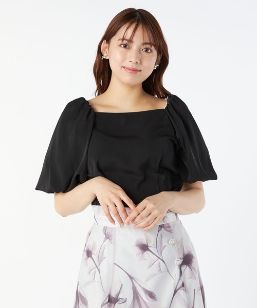 LAISSE PASSE（レッセパッセ）の「バルーンスリーブペプラムブラウス（シャツ/ブラウス・レディース・ブラック/アイボリー/ミント・MEDIUM）」の15枚目の写真