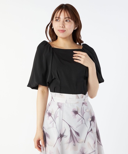 LAISSE PASSE（レッセパッセ）の「バルーンスリーブペプラムブラウス（シャツ/ブラウス・レディース・ブラック/アイボリー/ミント・MEDIUM）」の16枚目の写真