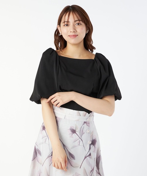 LAISSE PASSE（レッセパッセ）の「バルーンスリーブペプラムブラウス（シャツ/ブラウス・レディース・ブラック/アイボリー/ミント・MEDIUM）」の17枚目の写真