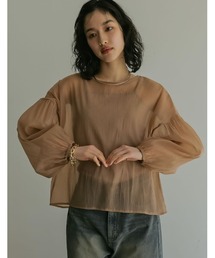 [2024 SUMMER COLLECTION]前後2WAYシアー袖ボリュームブラウス