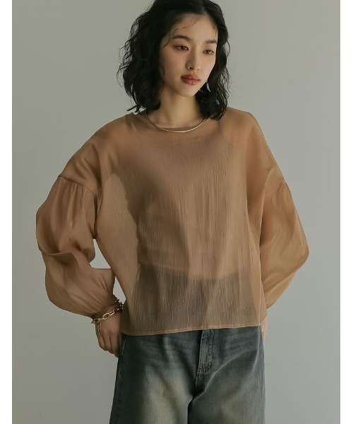 セール】[2024 SUMMER COLLECTION]前後2WAYシアー袖ボリューム
