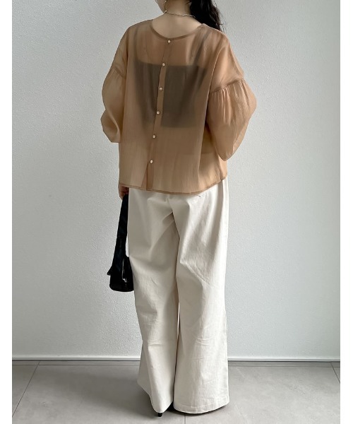 セール】[2024 SUMMER COLLECTION]前後2WAYシアー袖ボリューム