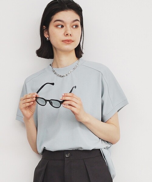 THE SHOP TK (ザ ショップ ティーケー )の「◆【UV/接触冷感/洗濯OK/毛玉になりにくい】サスティナブルフレンチプルオーバー(Tシャツ/カットソー・レディース・チャコールグレー/オフホワイト/サックスブルー/ブラック・13/12)」の8枚目の写真