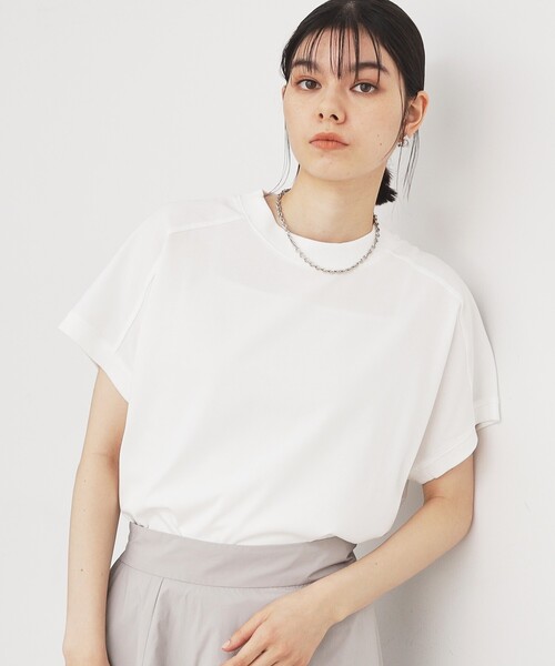 THE SHOP TK (ザ ショップ ティーケー )の「◆【UV/接触冷感/洗濯OK/毛玉になりにくい】サスティナブルフレンチプルオーバー(Tシャツ/カットソー・レディース・チャコールグレー/オフホワイト/サックスブルー/ブラック・13/12)」の15枚目の写真