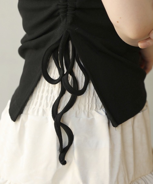 SPINNS(スピンズ)の「肩リボン半袖リブカットソー(Tシャツ/カットソー・レディース・ホワイト/ピンク/ブラック・ONESIZE)」の13枚目の写真