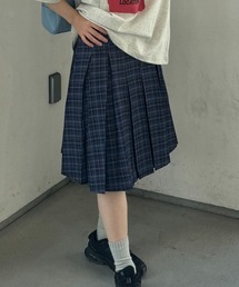 nemne store | 《Delfy》前後2wayチェックフレアミドルスカート(スカート)