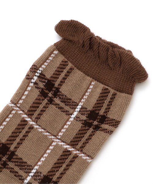 apres les cours（アプレレクール）の「チェック・ハート・花柄ハイソックス（ソックス/靴下・キッズ・ブラック/アイボリー/チェック・12/15 /18/21）」の4枚目の写真