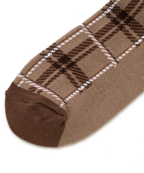 apres les cours（アプレレクール）の「チェック・ハート・花柄ハイソックス（ソックス/靴下・キッズ・ブラック/アイボリー/チェック・12/15 /18/21）」の6枚目の写真