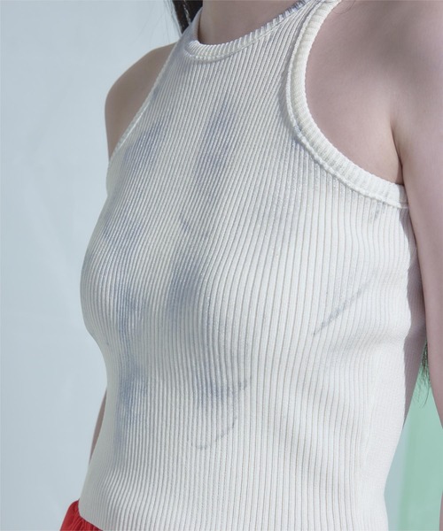 miette（ミエット）の「ラメプリントアメスリタンクトップ（タンクトップ・レディース・ブラック/オフホワイト・FREE）」の3枚目の写真