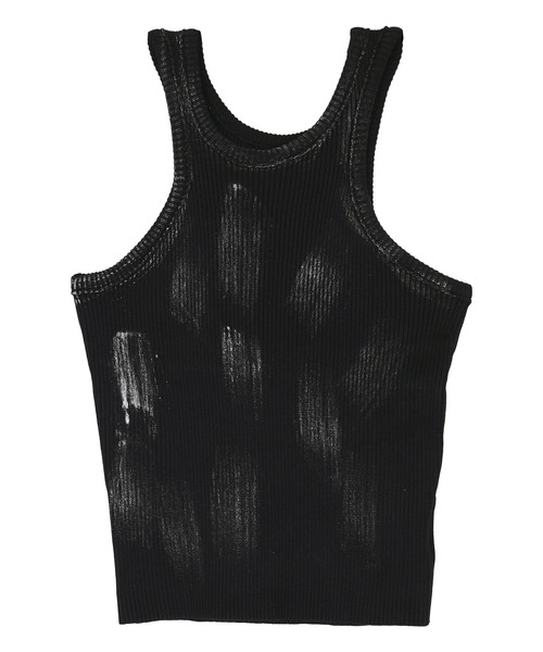 miette（ミエット）の「ラメプリントアメスリタンクトップ（タンクトップ・レディース・ブラック/オフホワイト・FREE）」の6枚目の写真