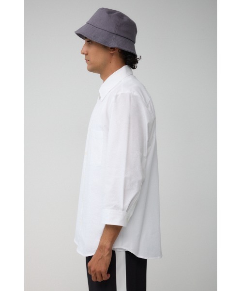 AZUL by moussy(アズールバイマウジー)の「シアサッカー7分袖シャツ(シャツ/ブラウス・メンズ・ブラック系その他/グレー系その他/ホワイト・MEDIUM/LARGE)」の8枚目の写真