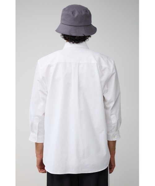 AZUL by moussy(アズールバイマウジー)の「シアサッカー7分袖シャツ(シャツ/ブラウス・メンズ・ブラック系その他/グレー系その他/ホワイト・MEDIUM/LARGE)」の9枚目の写真