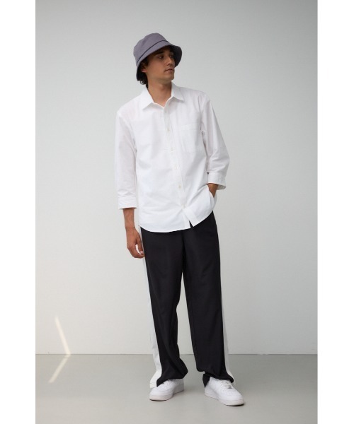 AZUL by moussy(アズールバイマウジー)の「シアサッカー7分袖シャツ(シャツ/ブラウス・メンズ・ブラック系その他/グレー系その他/ホワイト・MEDIUM/LARGE)」の6枚目の写真