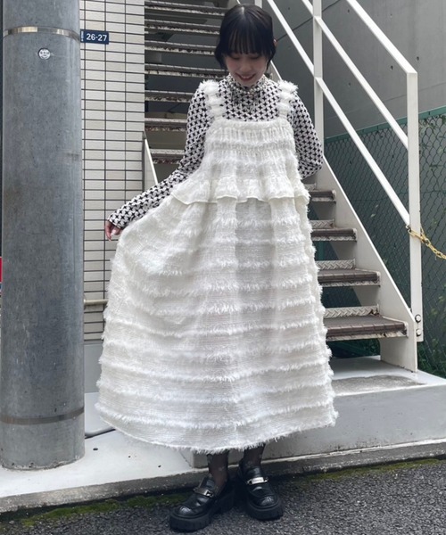 Candy Stripper（キャンディストリッパー）の「FLUFFY FRINGE ドレス（ワンピース・レディース・オフホワイト/グレー/ブラック・2）」の13枚目の写真