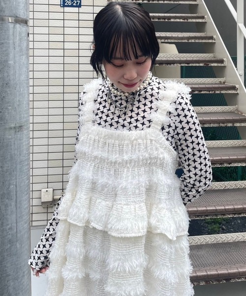 Candy Stripper（キャンディストリッパー）の「FLUFFY FRINGE ドレス（ワンピース・レディース・オフホワイト/グレー/ブラック・2）」の17枚目の写真