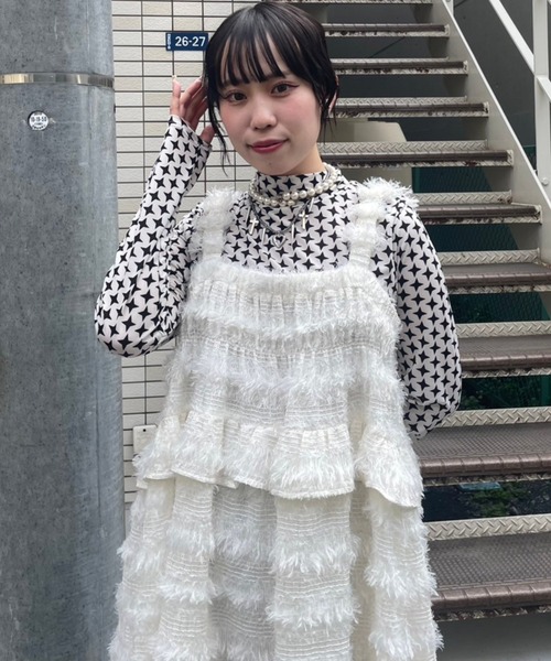 Candy Stripper（キャンディストリッパー）の「FLUFFY FRINGE ドレス（ワンピース・レディース・オフホワイト/グレー/ブラック・2）」の16枚目の写真