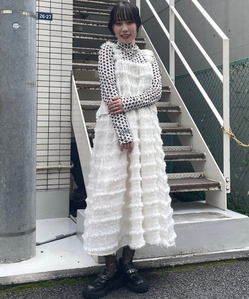 Candy Stripper（キャンディストリッパー）の「FLUFFY FRINGE ドレス（ワンピース・レディース・オフホワイト/グレー/ブラック・2）」の12枚目の写真