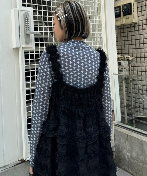 Candy Stripper（キャンディストリッパー）の「FLUFFY FRINGE ドレス（ワンピース・レディース・オフホワイト/グレー/ブラック・2）」の5枚目の写真