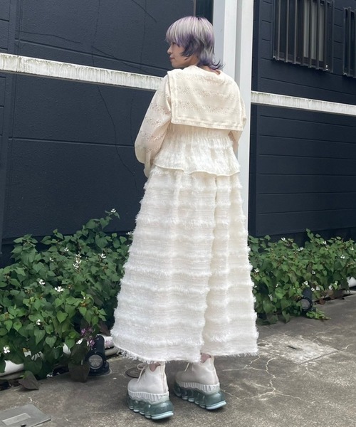 Candy Stripper（キャンディストリッパー）の「FLUFFY FRINGE ドレス（ワンピース・レディース・オフホワイト/グレー/ブラック・2）」の21枚目の写真