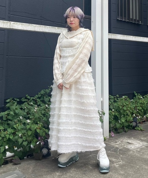 Candy Stripper（キャンディストリッパー）の「FLUFFY FRINGE ドレス（ワンピース・レディース・オフホワイト/グレー/ブラック・2）」の19枚目の写真