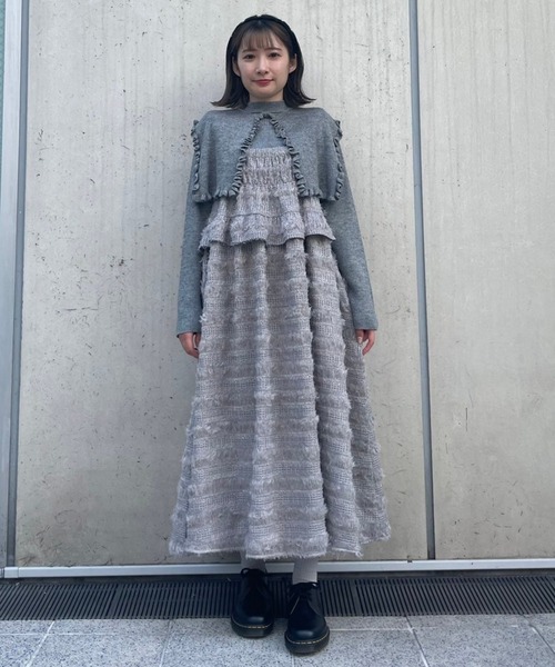 Candy Stripper（キャンディストリッパー）の「FLUFFY FRINGE ドレス（ワンピース・レディース・オフホワイト/グレー/ブラック・2）」の6枚目の写真