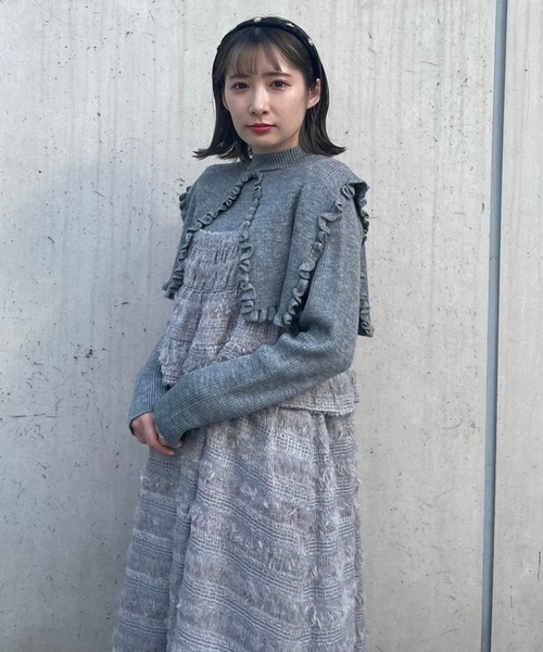 Candy Stripper（キャンディストリッパー）の「FLUFFY FRINGE ドレス（ワンピース・レディース・オフホワイト/グレー/ブラック・2）」の11枚目の写真