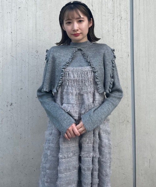 Candy Stripper（キャンディストリッパー）の「FLUFFY FRINGE ドレス（ワンピース・レディース・オフホワイト/グレー/ブラック・2）」の10枚目の写真