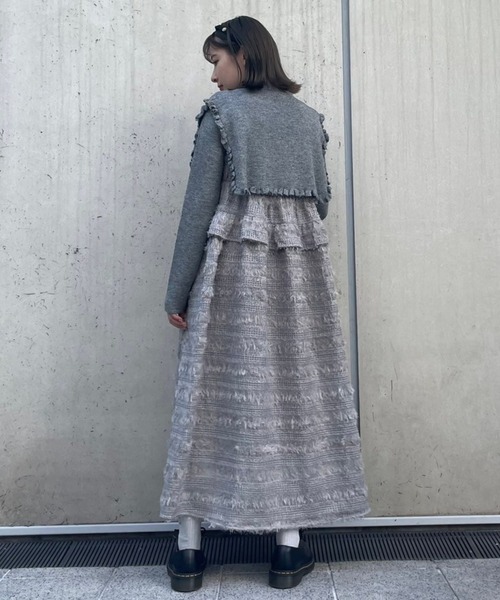 Candy Stripper（キャンディストリッパー）の「FLUFFY FRINGE ドレス（ワンピース・レディース・オフホワイト/グレー/ブラック・2）」の9枚目の写真