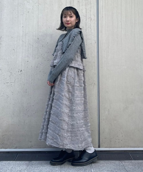 Candy Stripper（キャンディストリッパー）の「FLUFFY FRINGE ドレス（ワンピース・レディース・オフホワイト/グレー/ブラック・2）」の8枚目の写真